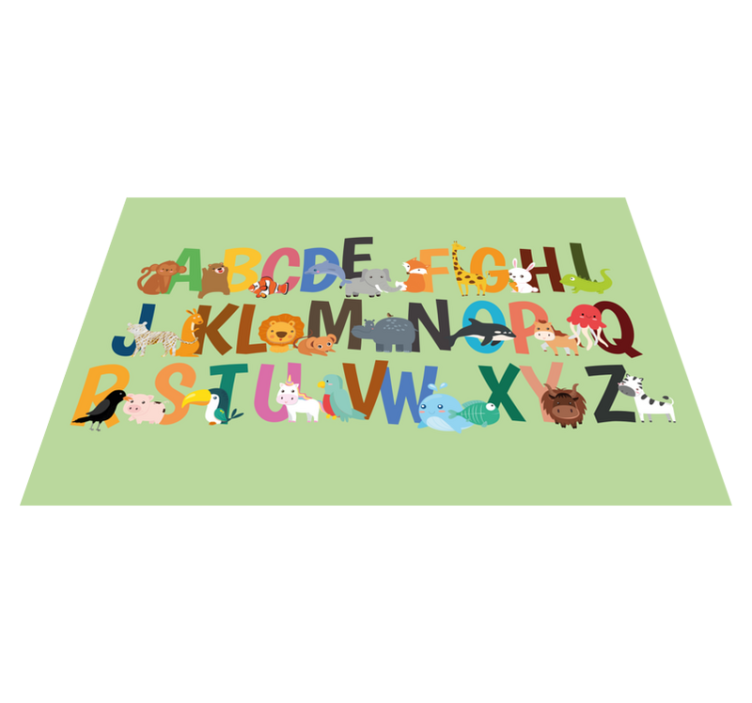 Children placemat animal alphabet chart - TenStickers
