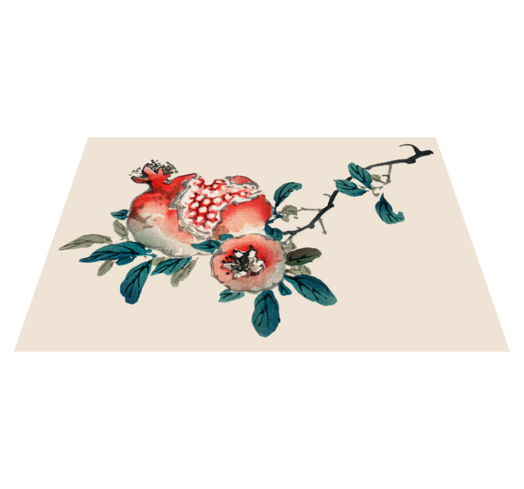 Original placemat pomegranate floral design - TenStickers