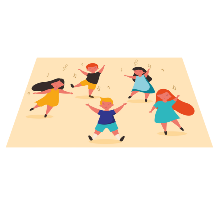 Children placemat joyful dancing kids - TenStickers