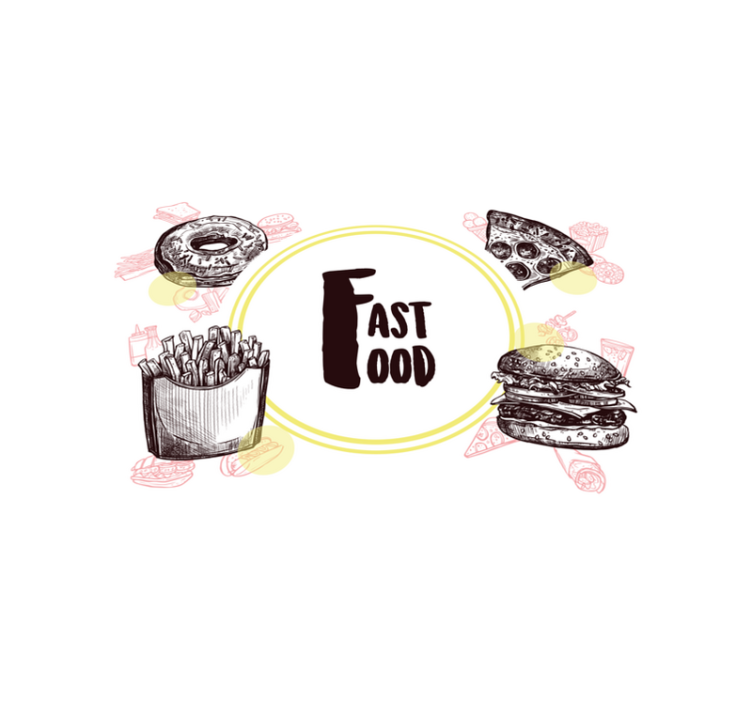 Original placemat fast food illustrations - TenStickers
