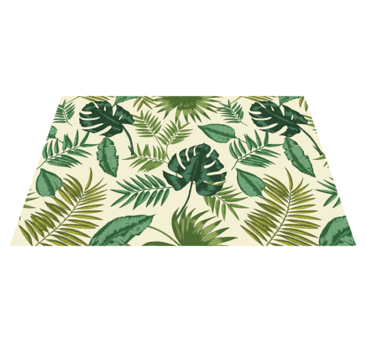 Leafy tropical pattern placemat - TenStickers