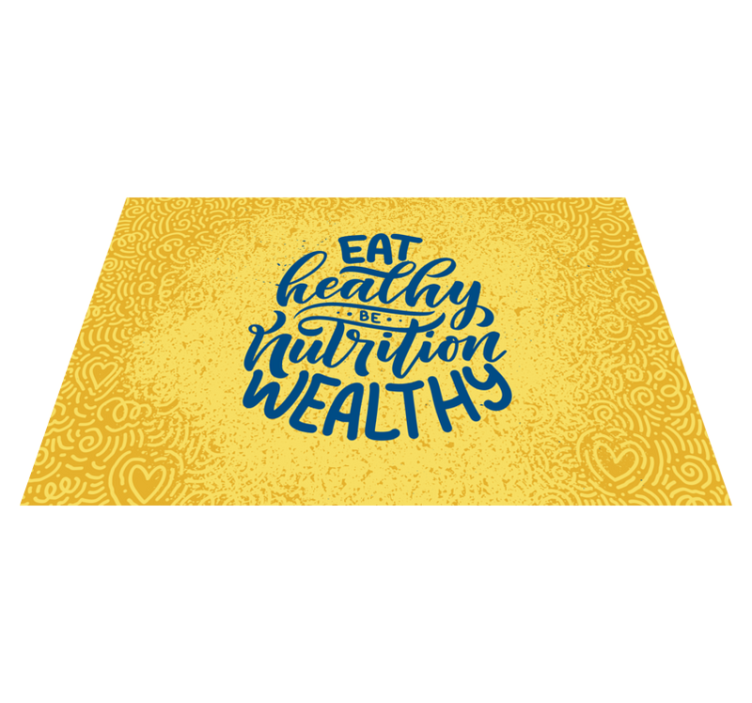 Placemat with quote healthy nutrition abundance - TenStickers