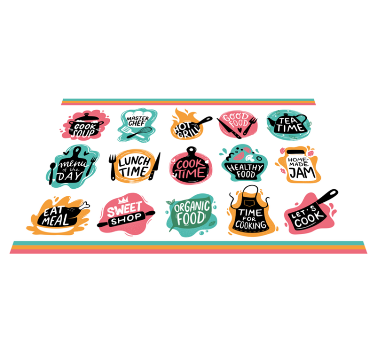 Cooking food kitchen badge logos home placemat - TenStickers