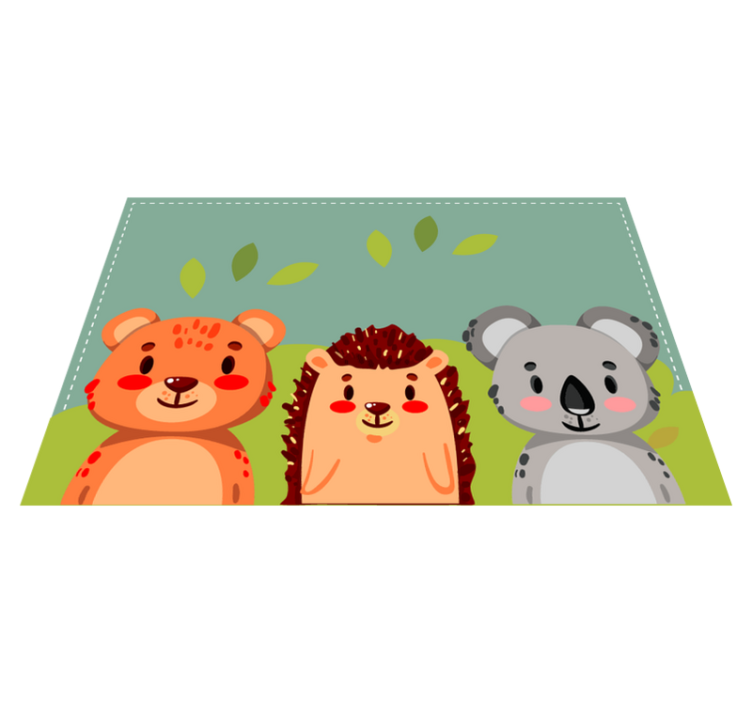 Children placemat cute animal pals - TenStickers