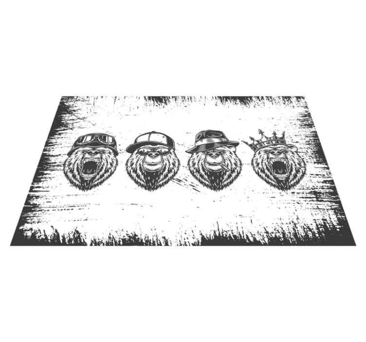 Original placemat stylish bear portraits - TenStickers