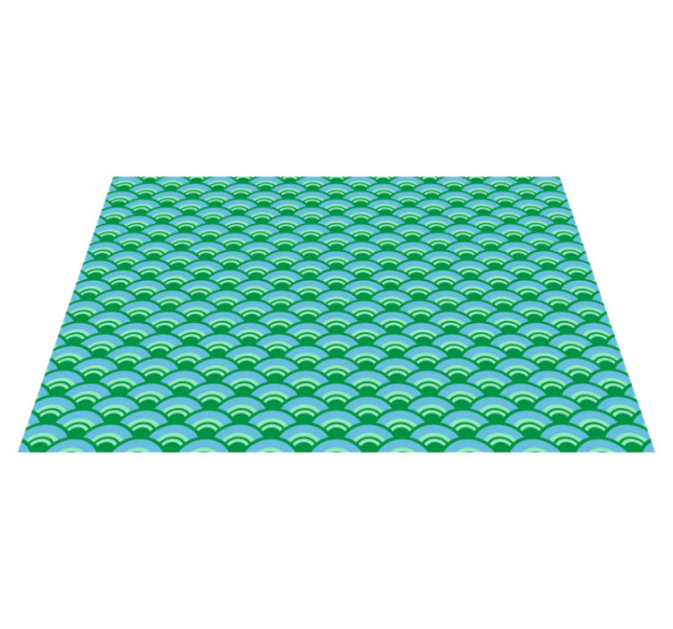 Green and blue Japanese waves elegant placemats - TenStickers