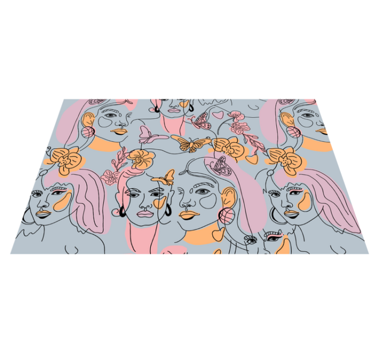 Original placemat with stylized faces design - TenStickers