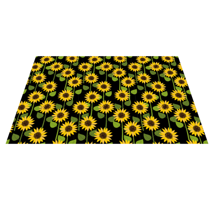 Sunflowers on black background modern placemats - TenStickers