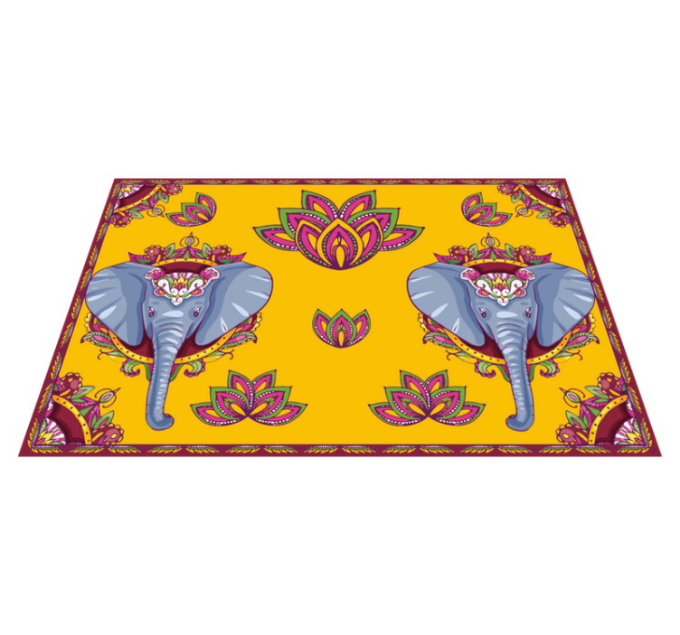 Original placemat elephant floral designs - TenStickers