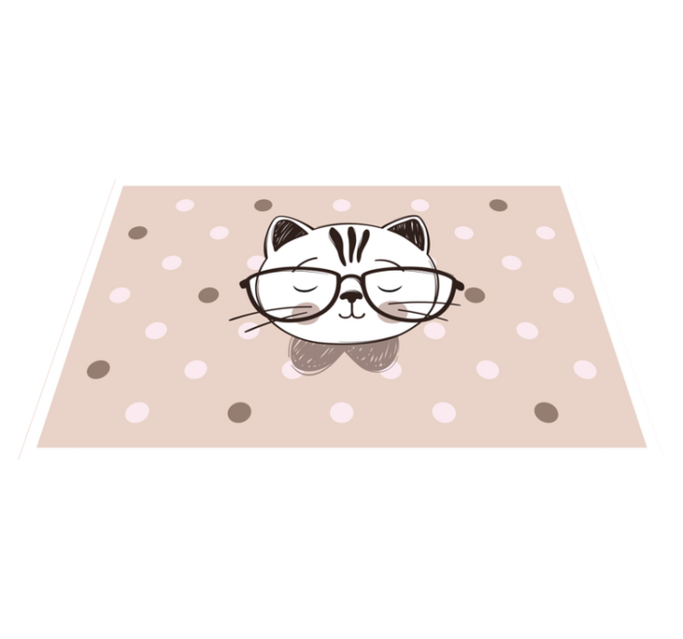 Children placemat cat with glasses - TenStickers