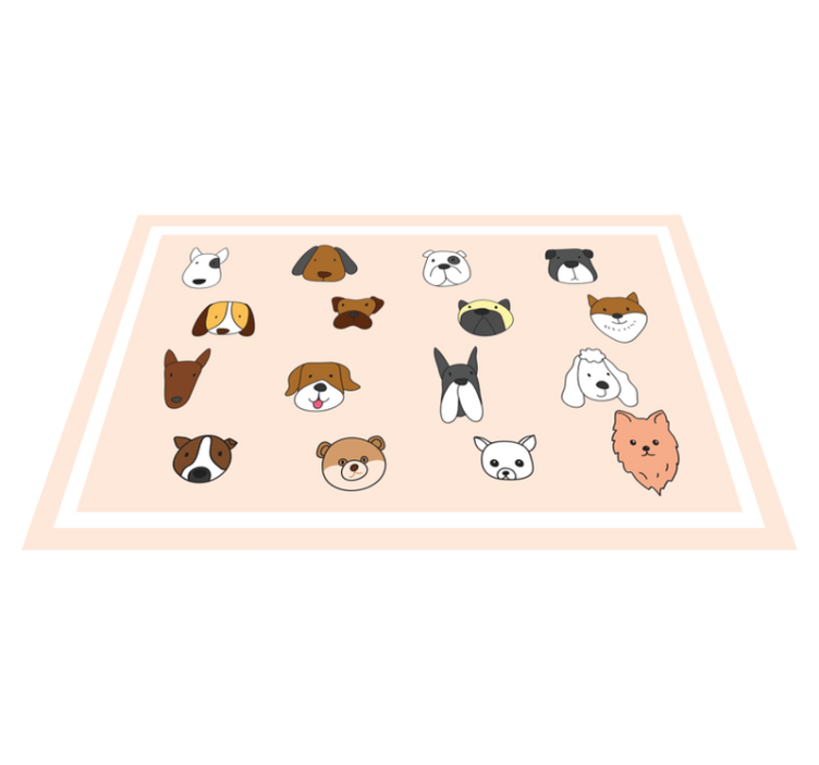 Cartoon dog breeds modern placemats - TenStickers