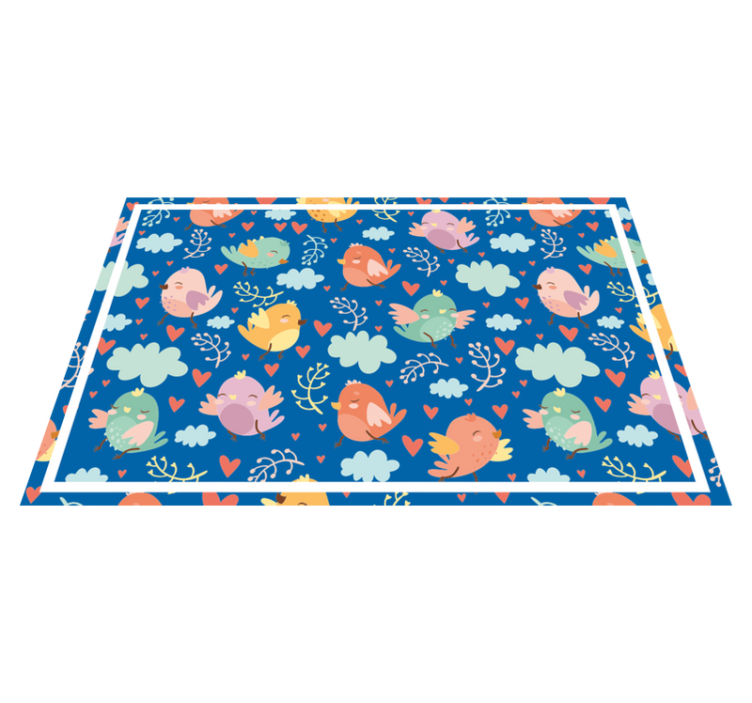 Children placemat with colorful bird patterns - TenStickers