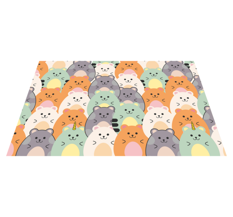 Children placemat with cute animal faces - TenStickers