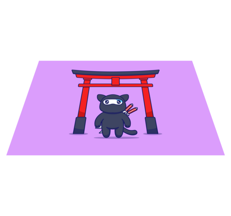 Original placemat cute ninja character - TenStickers