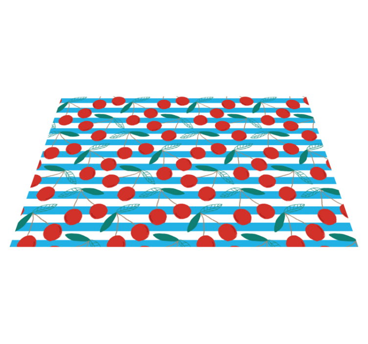 Cherry pattern blue stripe home placemats - TenStickers