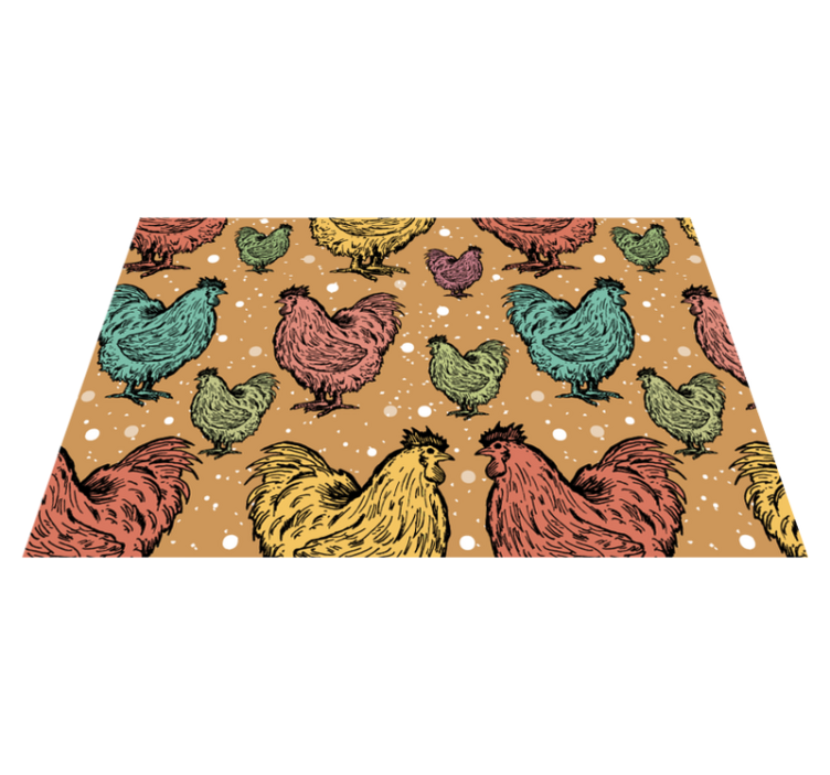Original placemat colorful chicken design - TenStickers