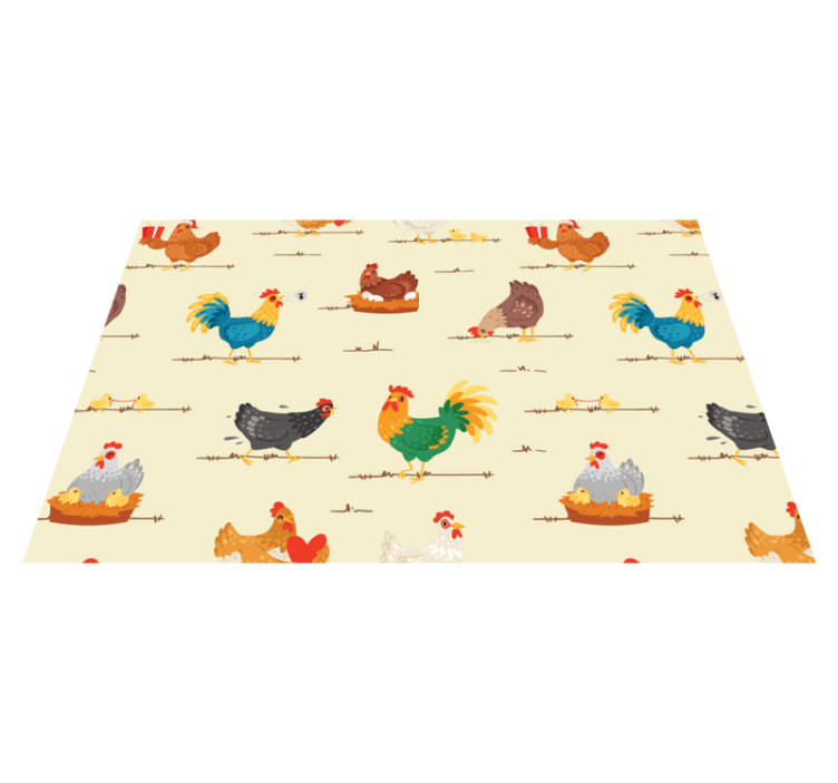 Children placemat colorful chicken designs - TenStickers
