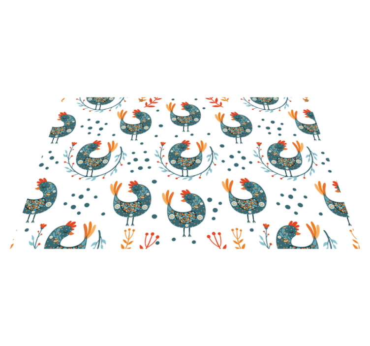 Folk chickens Vinyl placemats - TenStickers