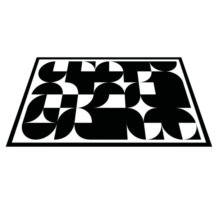 Modern placemat with geometric black design - TenStickers