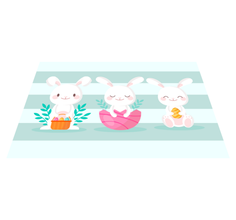 Children placemat with adorable bunny designs - TenStickers