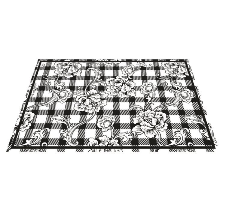 Original placemat floral checkered design - TenStickers
