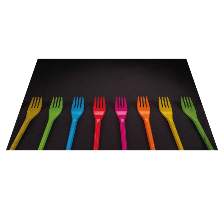 Children placemat colorful fork collection - TenStickers