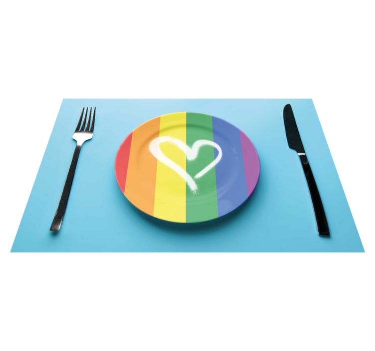 Original placemat rainbow heart plate - TenStickers