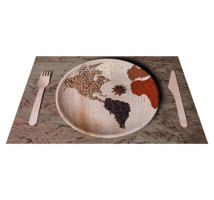 World Map Ingredients original placemat - TenStickers