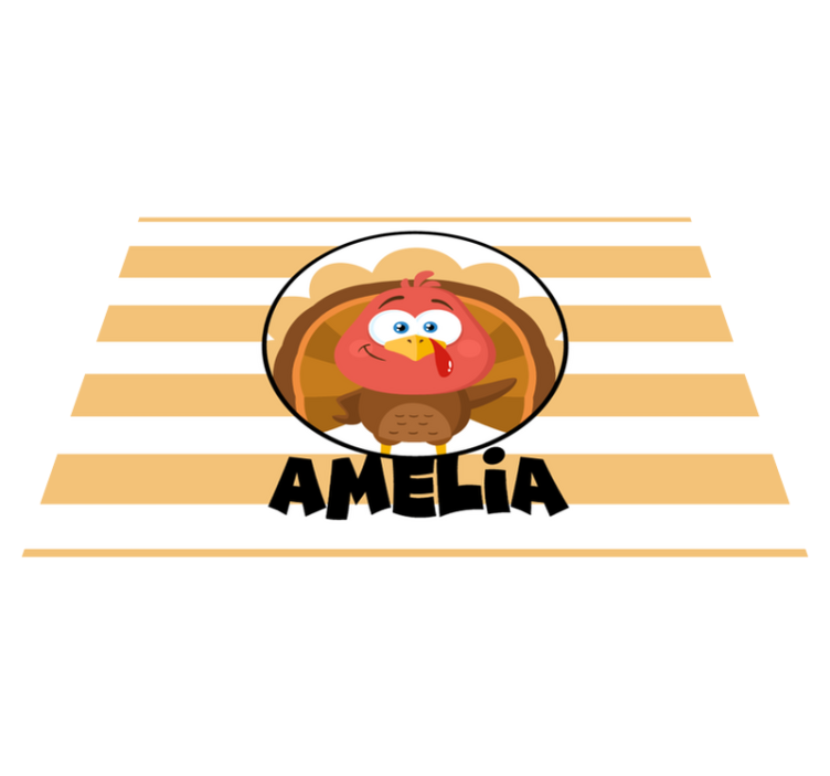 Thanksgiving orange name Personalised placemats - TenStickers