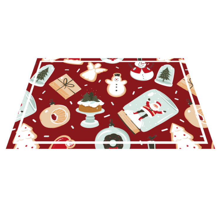 Red Christmas motif Christmas placemats - TenStickers