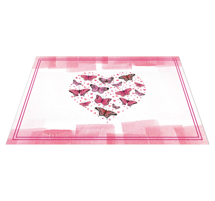 Modern placemat heart butterflies design - TenStickers