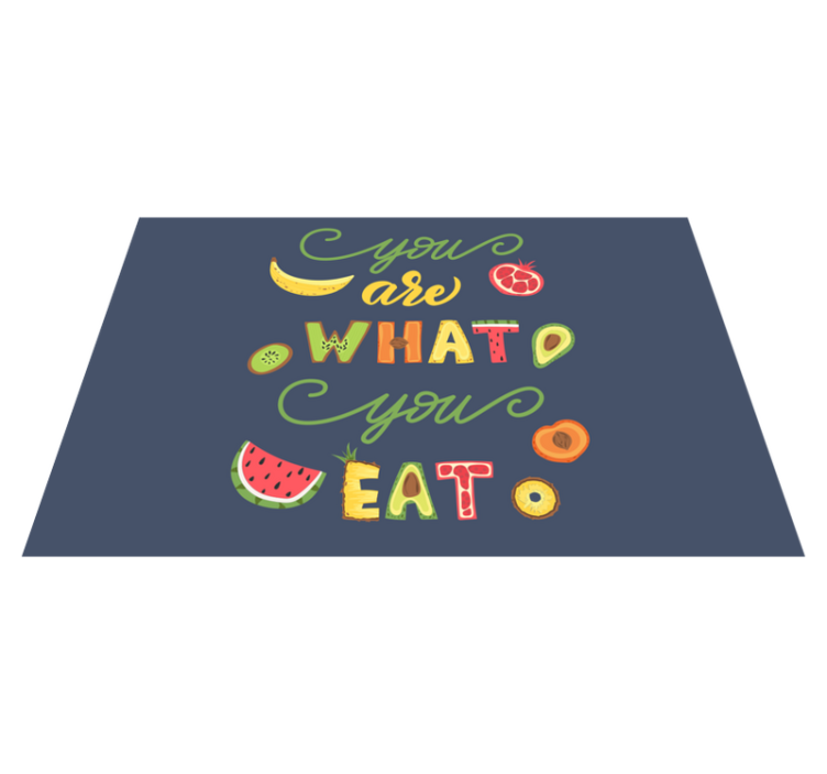 Placemat with quote colorful food inspiration - TenStickers