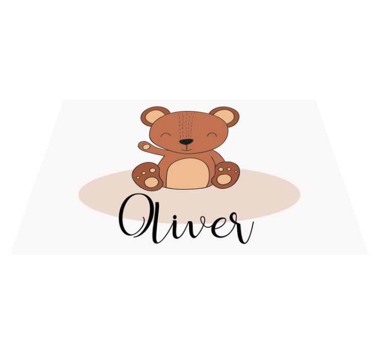 Cute teddy bear with name Personalised placemat - TenStickers