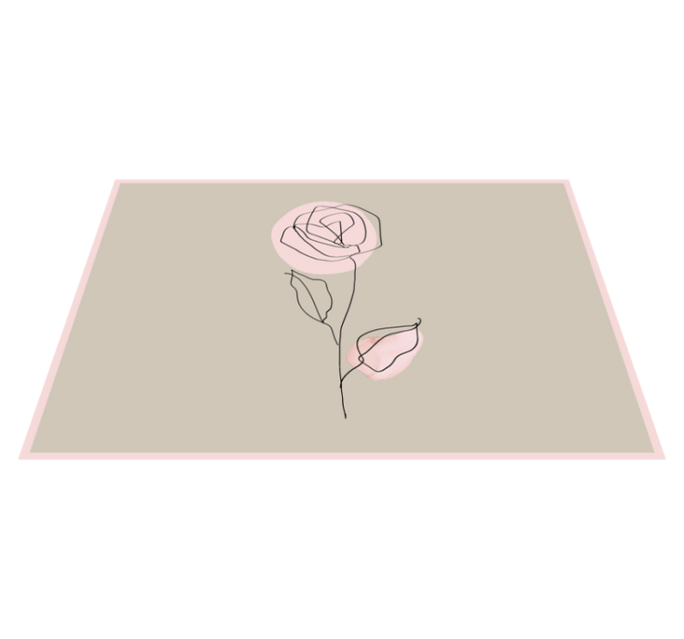 Modern placemat elegant rose outline - TenStickers