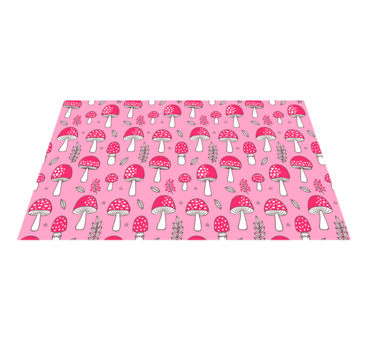 Pink on pink mushroom pattern original placemat - TenStickers