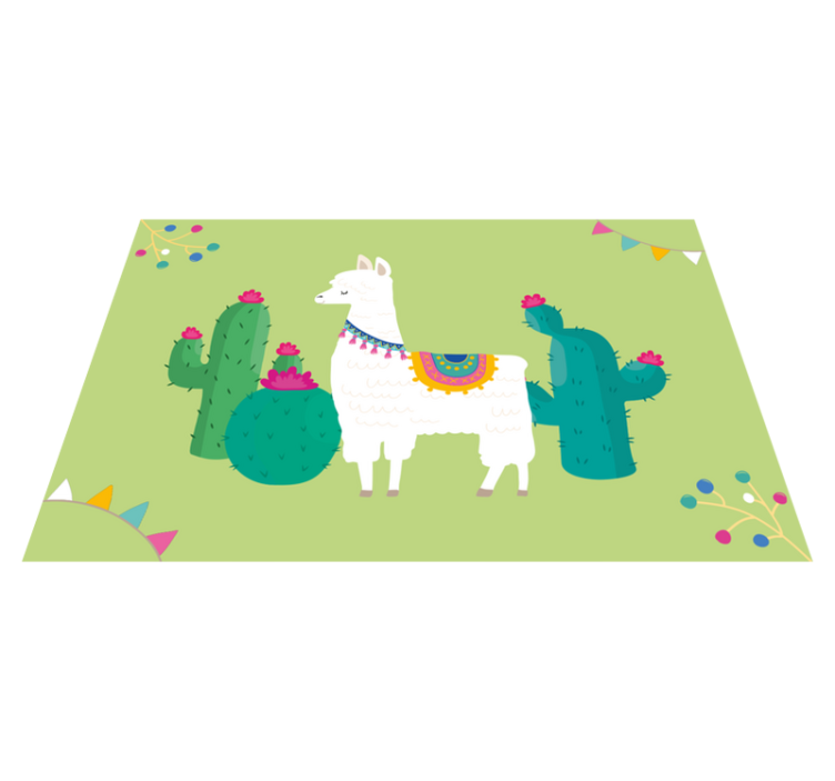 Colorful llama and cactus children placemats - TenStickers