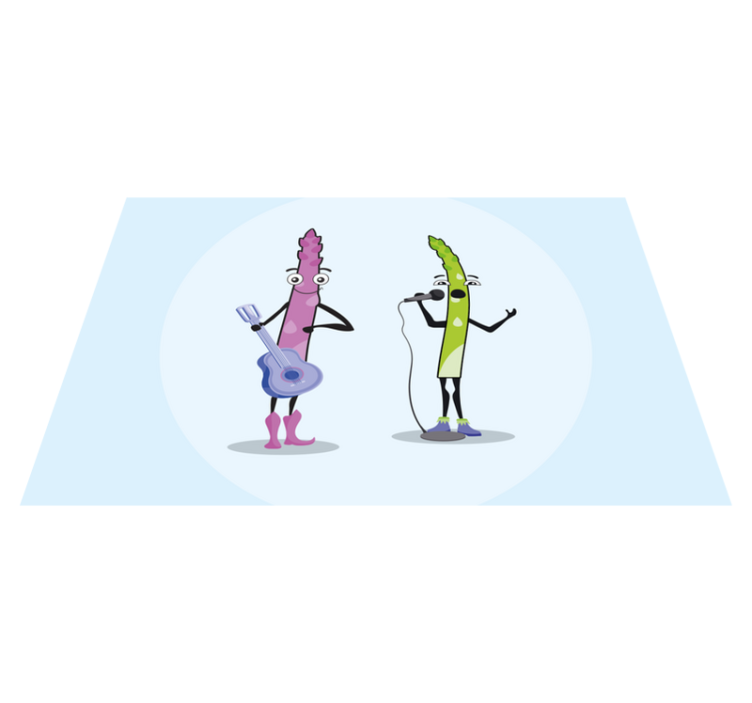 Children placemat with musical veggie friends - TenStickers