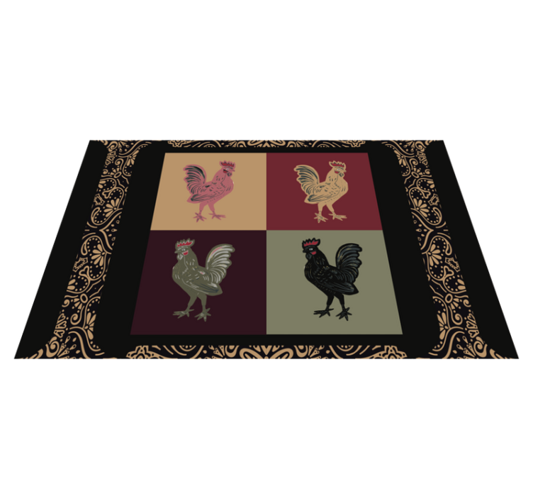 Four rooster ethnical style original placemats - TenStickers