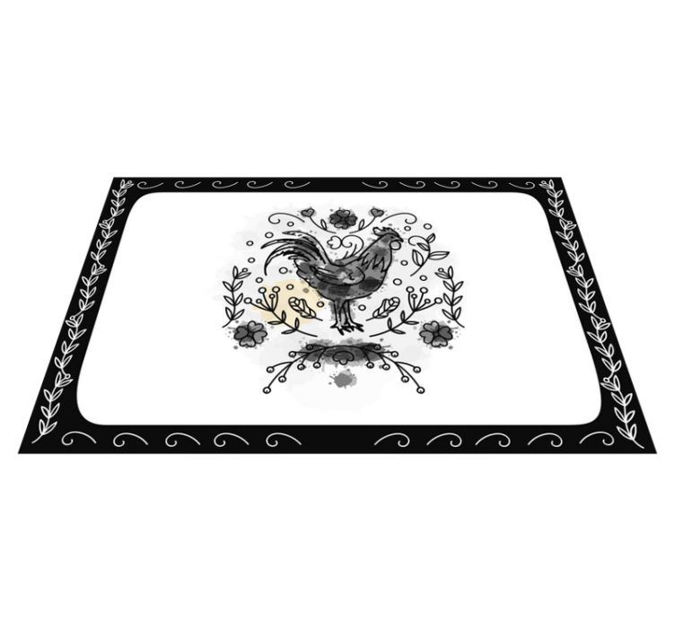 Black and white rooster original placemats - TenStickers