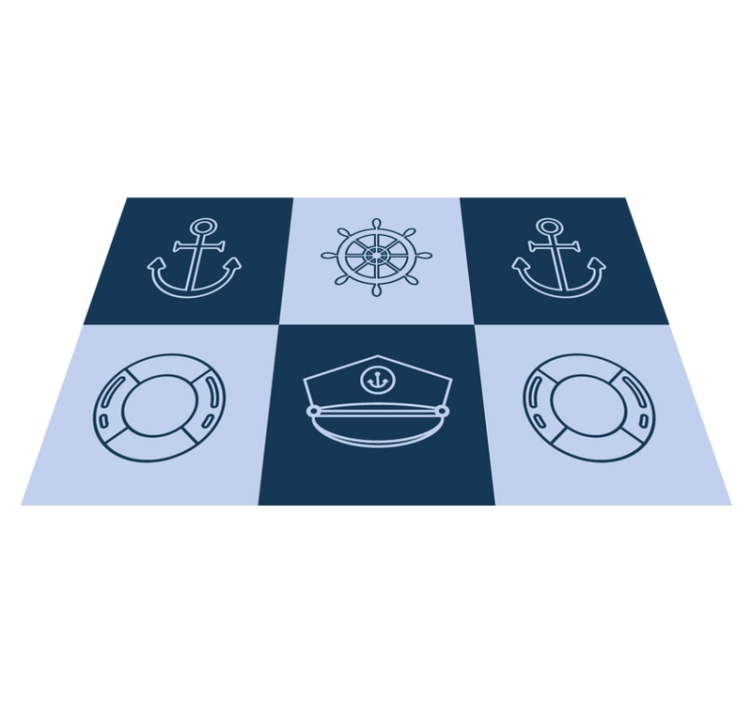 Marine symbols tiles restaurant placemats - TenStickers