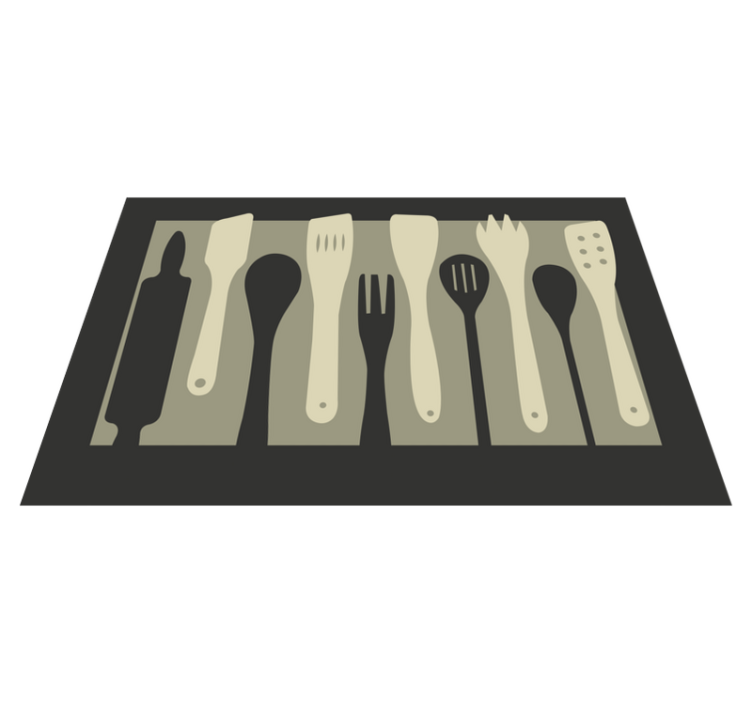 Original placemat with cooking utensil shapes - TenStickers