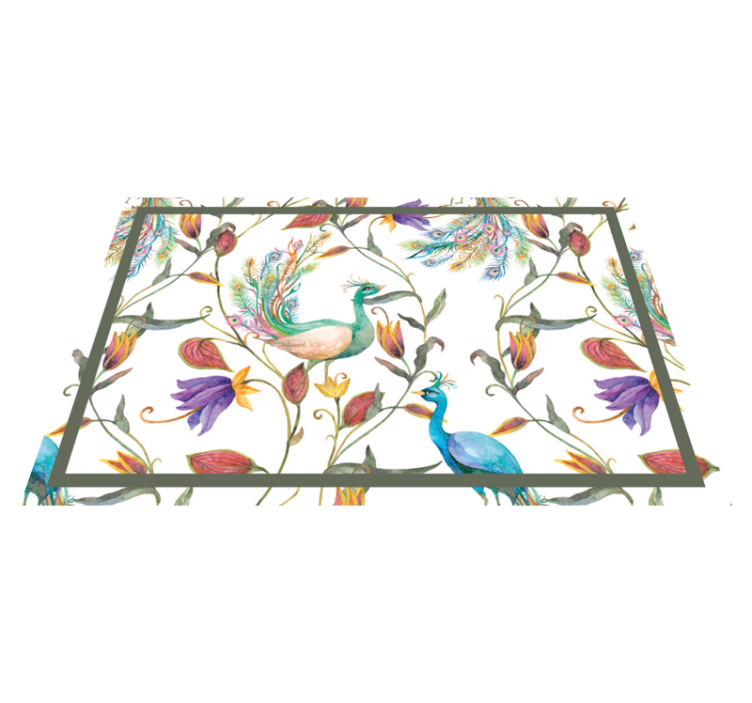 Original placemat peacock floral design - TenStickers