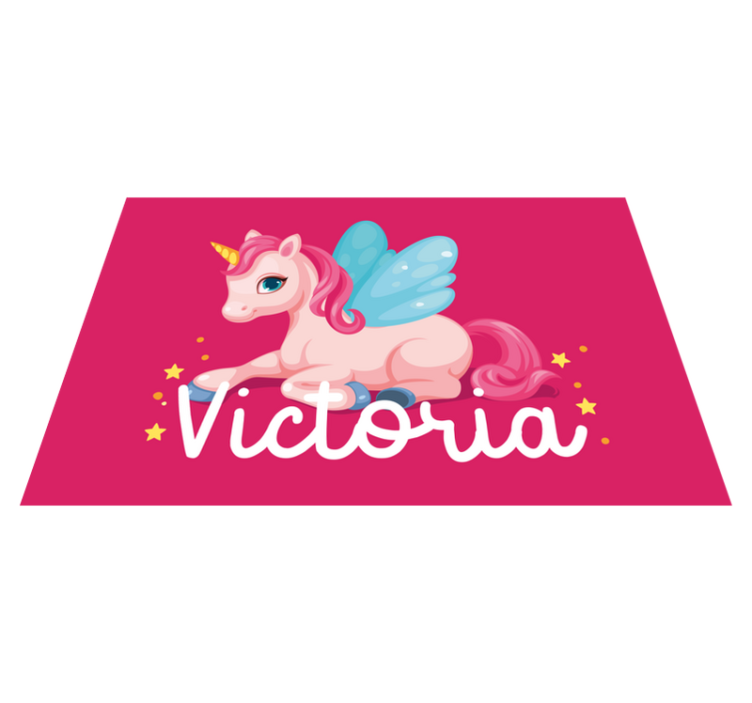 Funny pink happy unicorn Personalised placemats - TenStickers