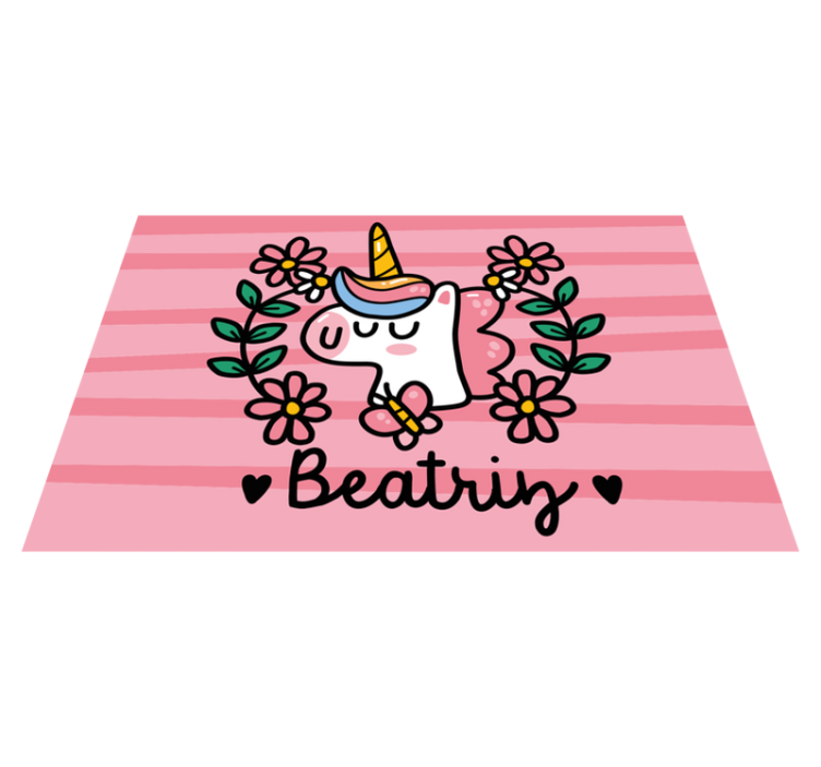 Whimsical unicorn with flowers children placemat - TenStickers