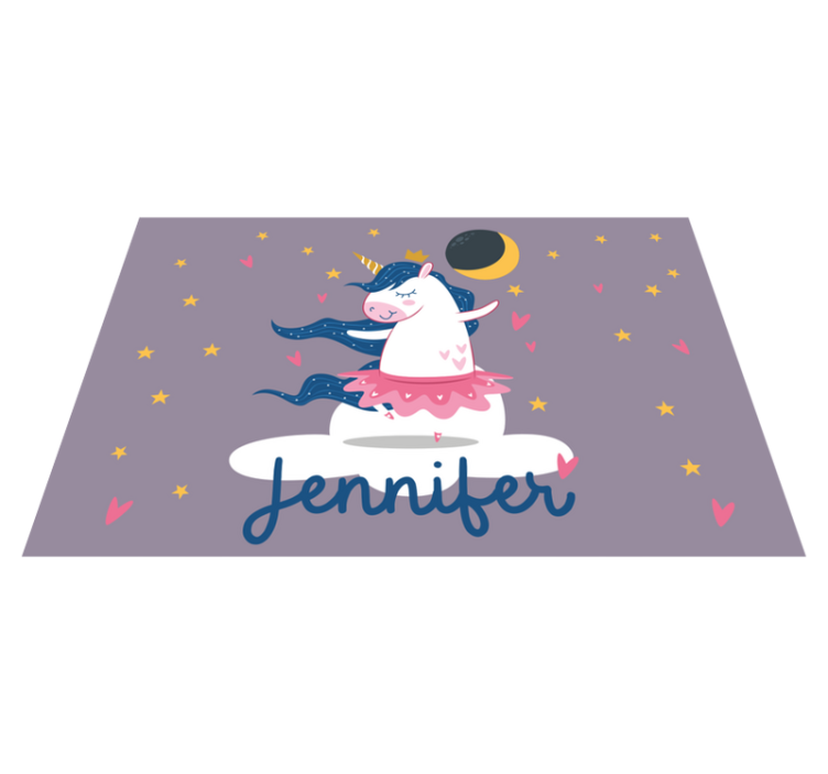 Children placemat unicorn dance party - TenStickers