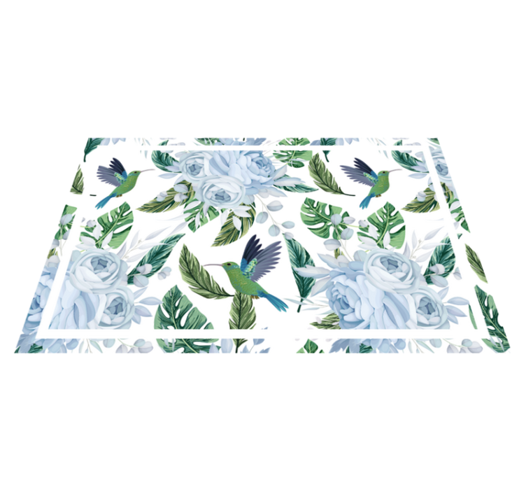 Modern placemat with floral hummingbird design - TenStickers