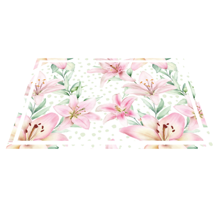 Original placemat floral lily design - TenStickers