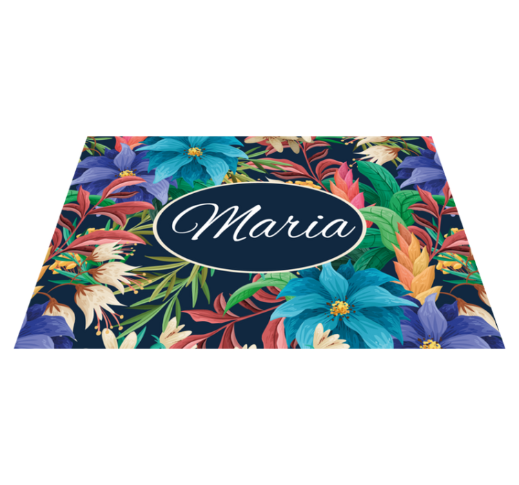 Personalizable placemat floral personalized platter - TenStickers