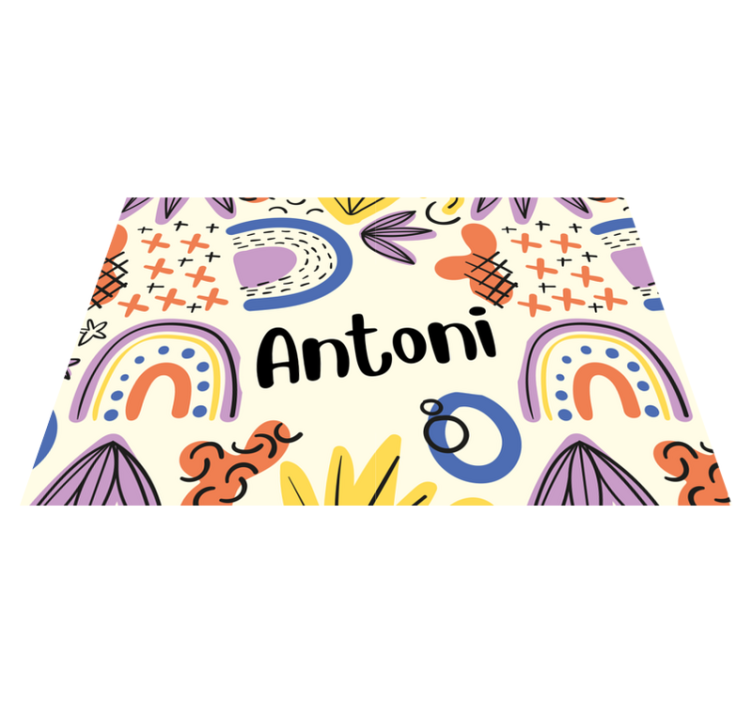 Children placemat with vibrant name designs - TenStickers