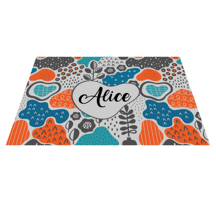 Personalizable placemat with playful name design - TenStickers